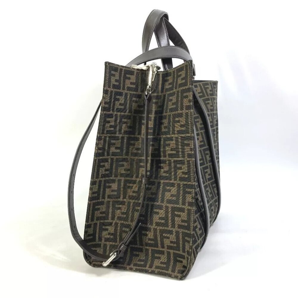 FENDI Crossbody Zucca Shopping bag 2WAY Shoulder Bag Hand Bag Tote Bag - Picture 6 of 16